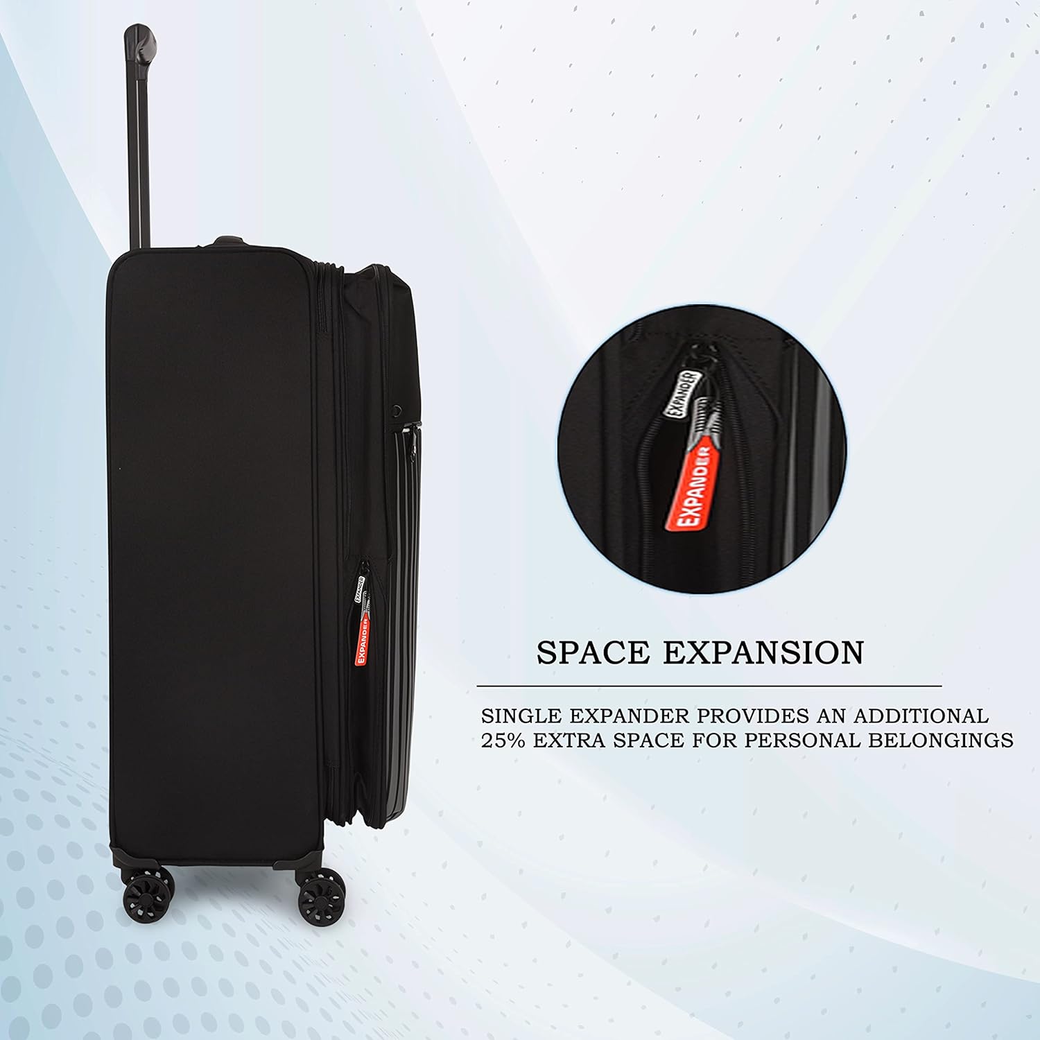 it luggage The Lite-Black- Large-28 inches Expandable Softsided with TSA Lock 8 Wheel Trolley Bag