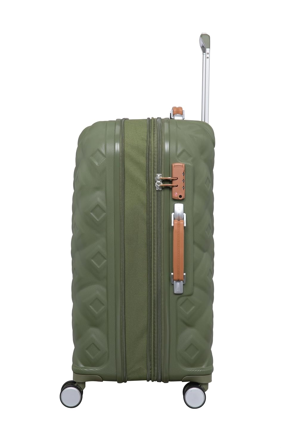it luggage Embellish-Olive-Set of 3-Large, Medium & Small-28, 24 & 20 inches Hardsided Expandable Cabin & Check-in Luggage 8 Wheel Trolley Bag with TSA Lock & Wet Pouch Inside