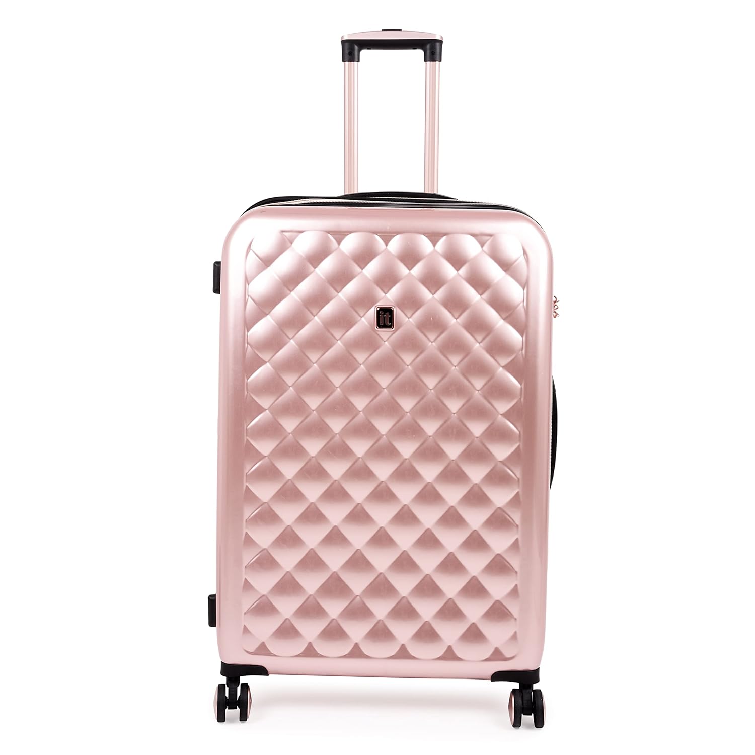 it luggage Fashionista Glossy Rose Gold Set of 2- Medium & Cabin-24 & 20 inches Expandable PC Hardsided with TSA Lock 8 Wheel Trolley Bag