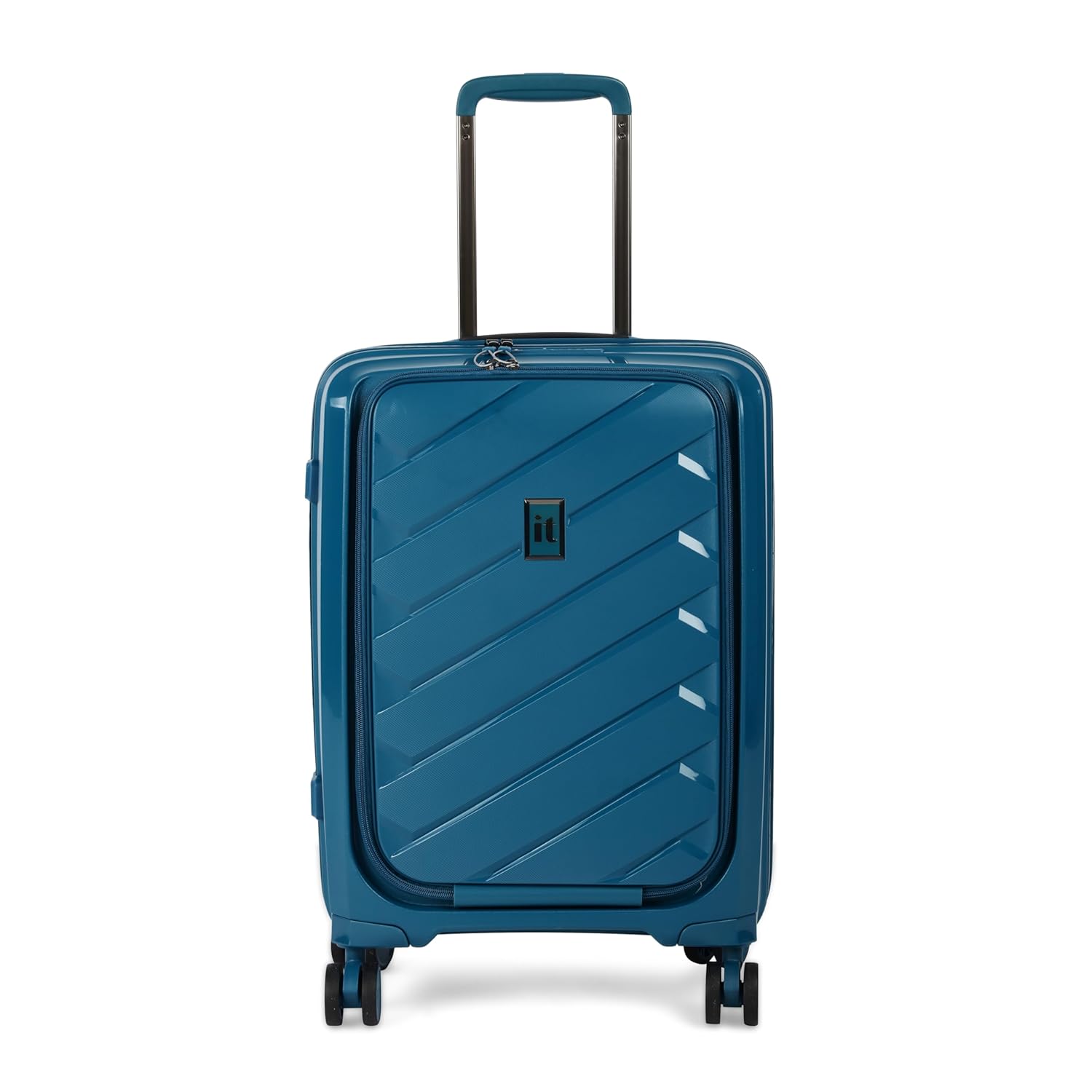 it luggage Influential-Blue-Cabin-20 inches with Padded Laptop Section-PP Hardsided Fashion Luggage Trolley 8 Wheel Luggage with TSA Lock-54.5 cm