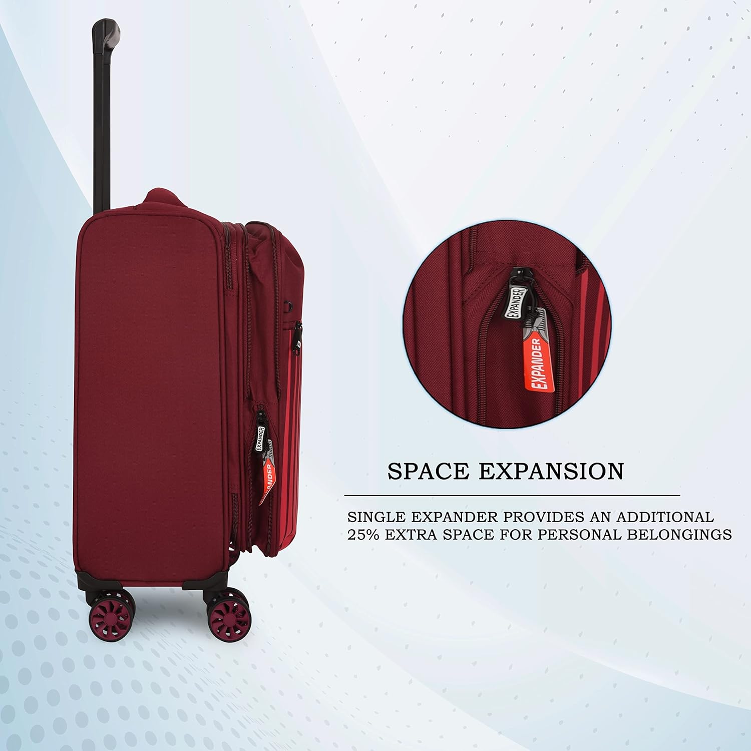 it luggage The Lite- Red-Cabin-20 inches Expandable Softsided with TSA Lock 8 Wheel Trolley Bag
