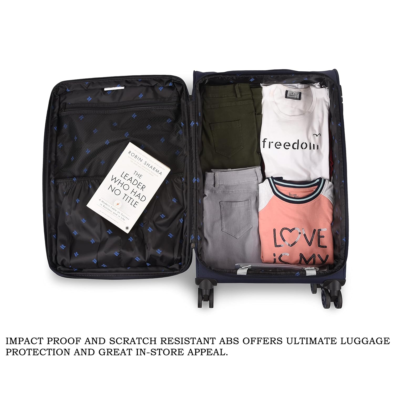 it luggage The Lite-Blue- Medium-24 inches Expandable Softsided with TSA Lock 8 Wheel Trolley Bag