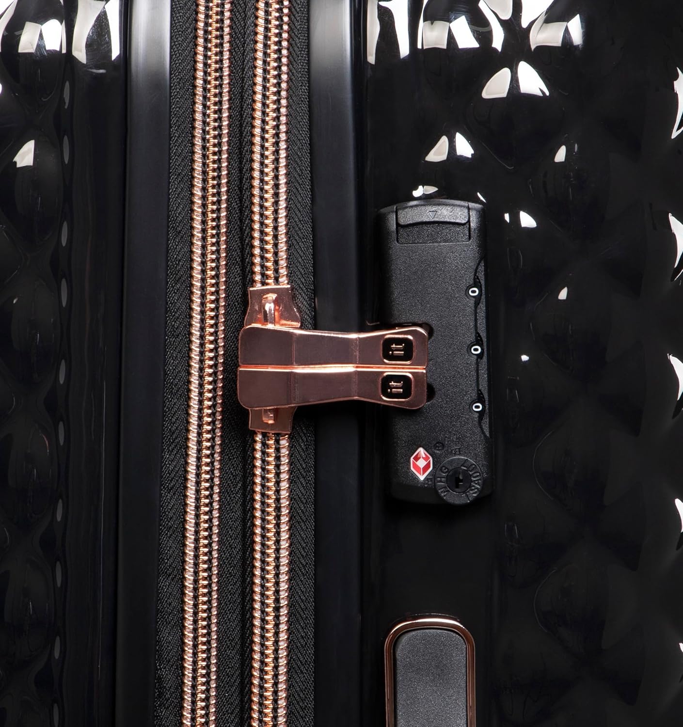 it luggage-Glitzy-Black-Combo-Medium & Small-24 & 20 inches-Expandable-16-2888A-08- Hard case-PC- Cabin & Check-in Luggage-8 Wheel Trolley Bag