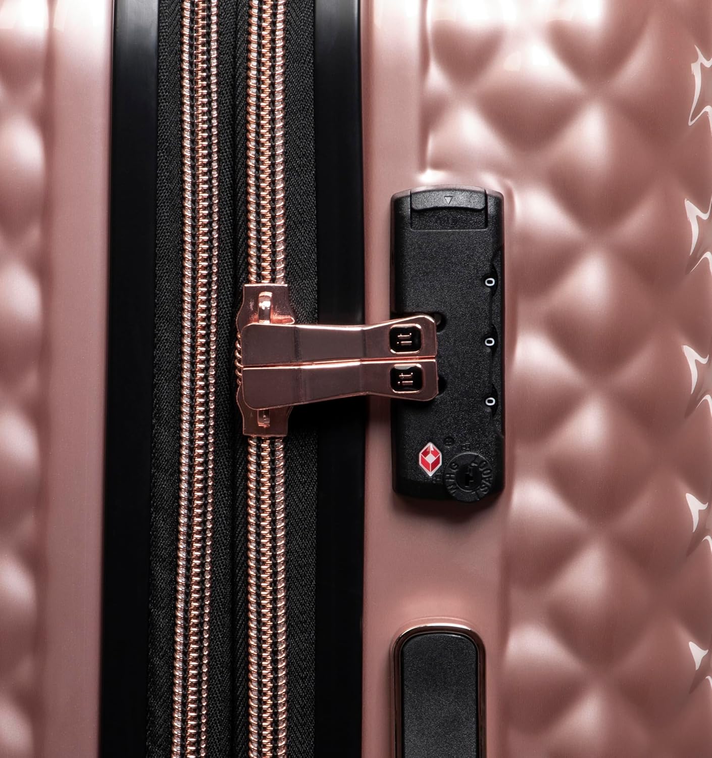 it luggage- Glitzy-Cabin-20 inches-Metallic Rose Gold Expandable Hard Case Carry-on Luggage Beautiful Interior 8 Wheel Trolley Bag with TSA Lock & Wet Pouch Inside