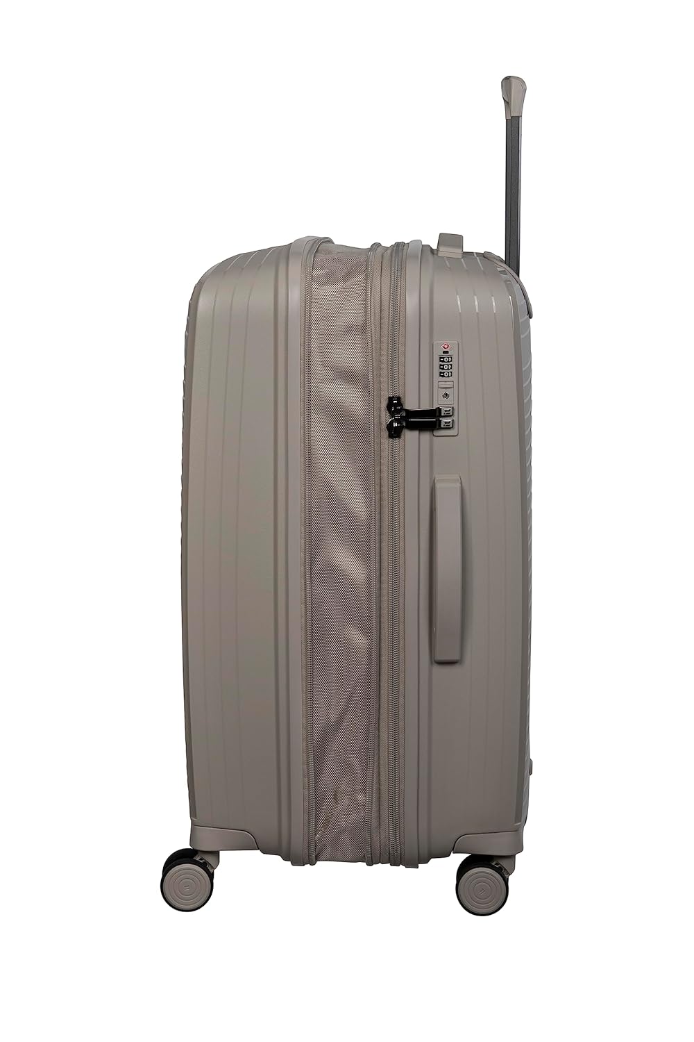 it luggage Spontaneous Feather Grey Cabin-20 inches Expandable Anti-Theft Zipper Polypropylene Hardsided with TSA Lock 8 Wheel Trolley Bag