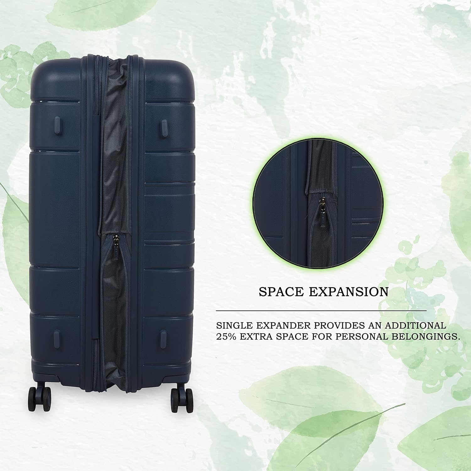 it luggage EcoTough Blue Set of 2- Large & Cabin-28 & 20 inches Expandable Eco-Friendly Polypropylene Hardsided with TSA Lock & Wet Pouch Inside 8 Wheel Trolley Bag