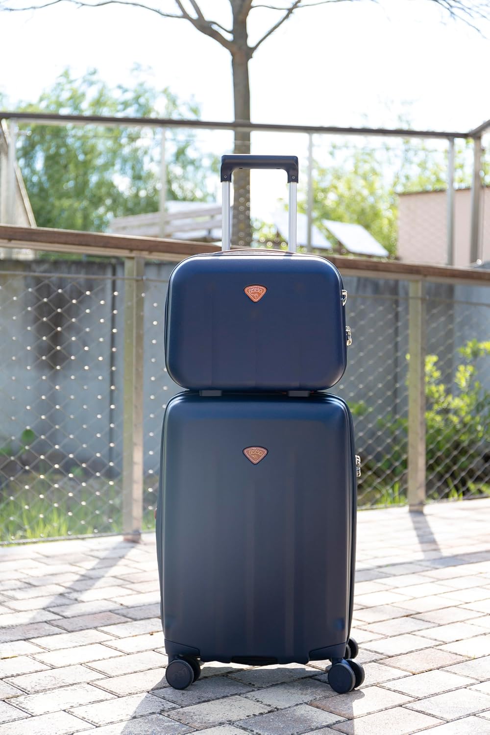 JUMP Uppsala Rigid-Navy Blue-Cabin-55cm Expandable Hardsided 8 Wheel Luggage with TSA Lock, Anti-Theft Zipper, Name Tag and Luggage Cover