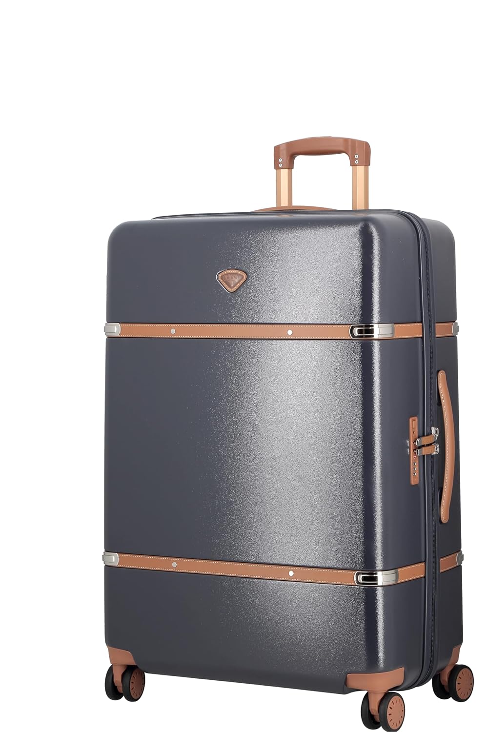 JUMP Cassis Riviera-Navy Blue-Large-77cm Eco Responsible Expandable Hardsided 8 Wheel Luggage with TSA Lock, Anti-Theft Zipper, Name Tag and Luxury Bag Cover