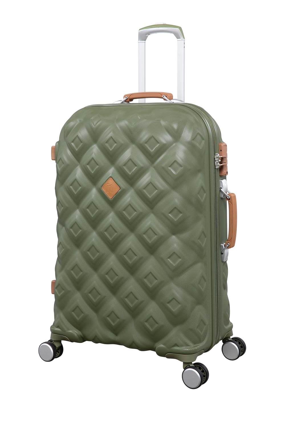 it luggage Embellish-Olive-Medium-24 inches Hardsided Expandable Check-in Luggage 8 Wheel Trolley Bag with TSA Lock & Wet Pouch Iniside