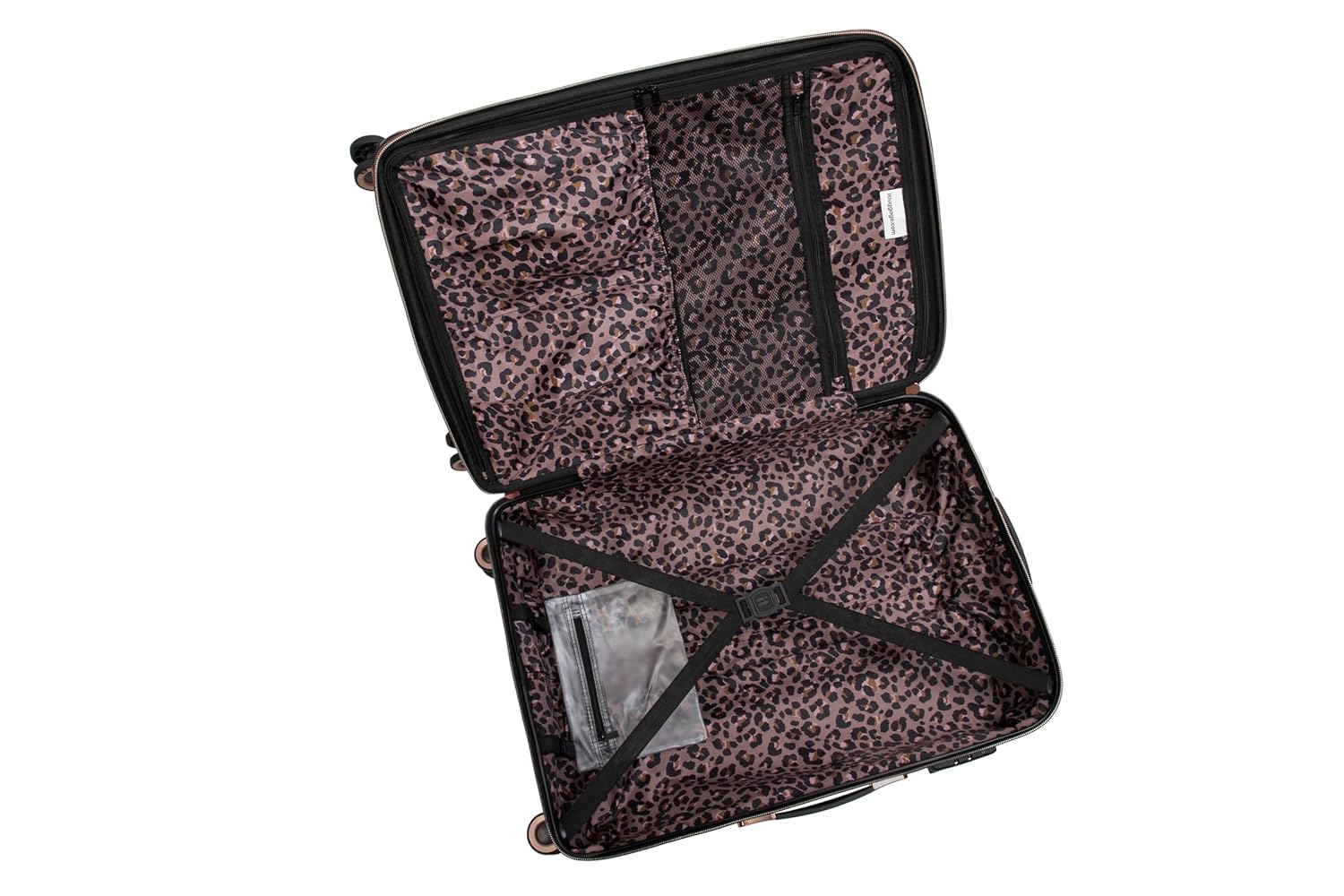 it luggage-Glitzy-Black-Set of 2-Large & Medium-28 & 24 inches Expandable Hard case Check-in Luggage Beautiful Interior 8 Wheel Trolley Bag with TSA Lock & Wet Pouch Inside