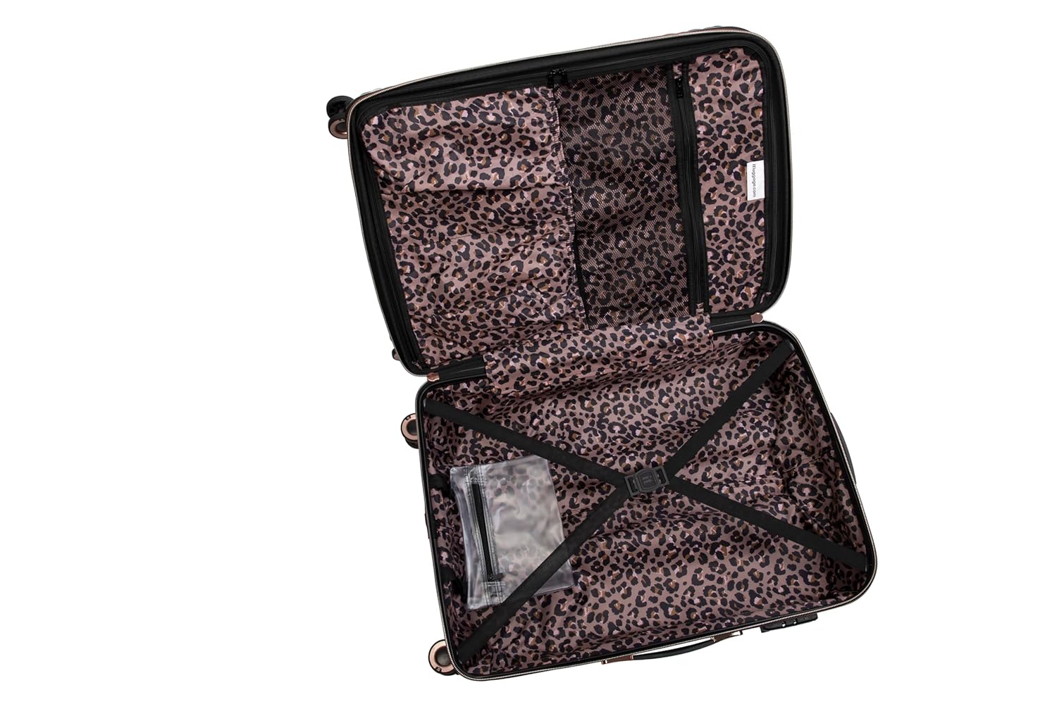it luggage- Glitzy-Cabin-20 inches-Metallic Rose Gold Expandable Hard Case Carry-on Luggage Beautiful Interior 8 Wheel Trolley Bag with TSA Lock & Wet Pouch Inside