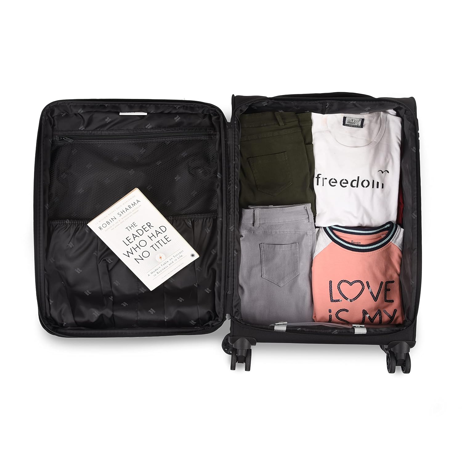 it luggage The Lite-Black- Large-28 inches Expandable Softsided with TSA Lock 8 Wheel Trolley Bag