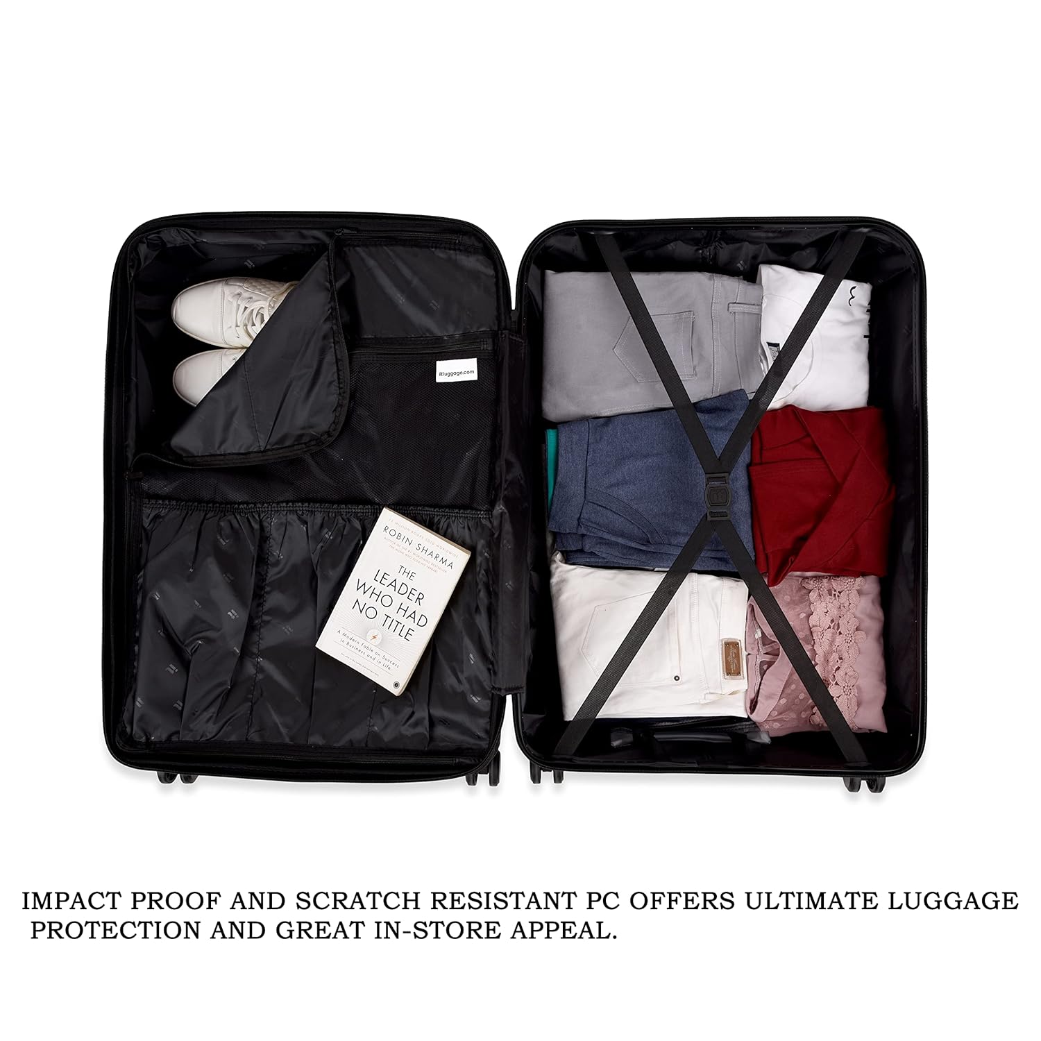 it luggage Sheen -Gold Grey Scale-Marble Effect Set of 3-Large,Medium & Cabin-28,24 &20 inches Expandable Polycarbonate Hardsided Suitcase Travel Bag 8 Wheel Trolley-54cm,70cm,80cm