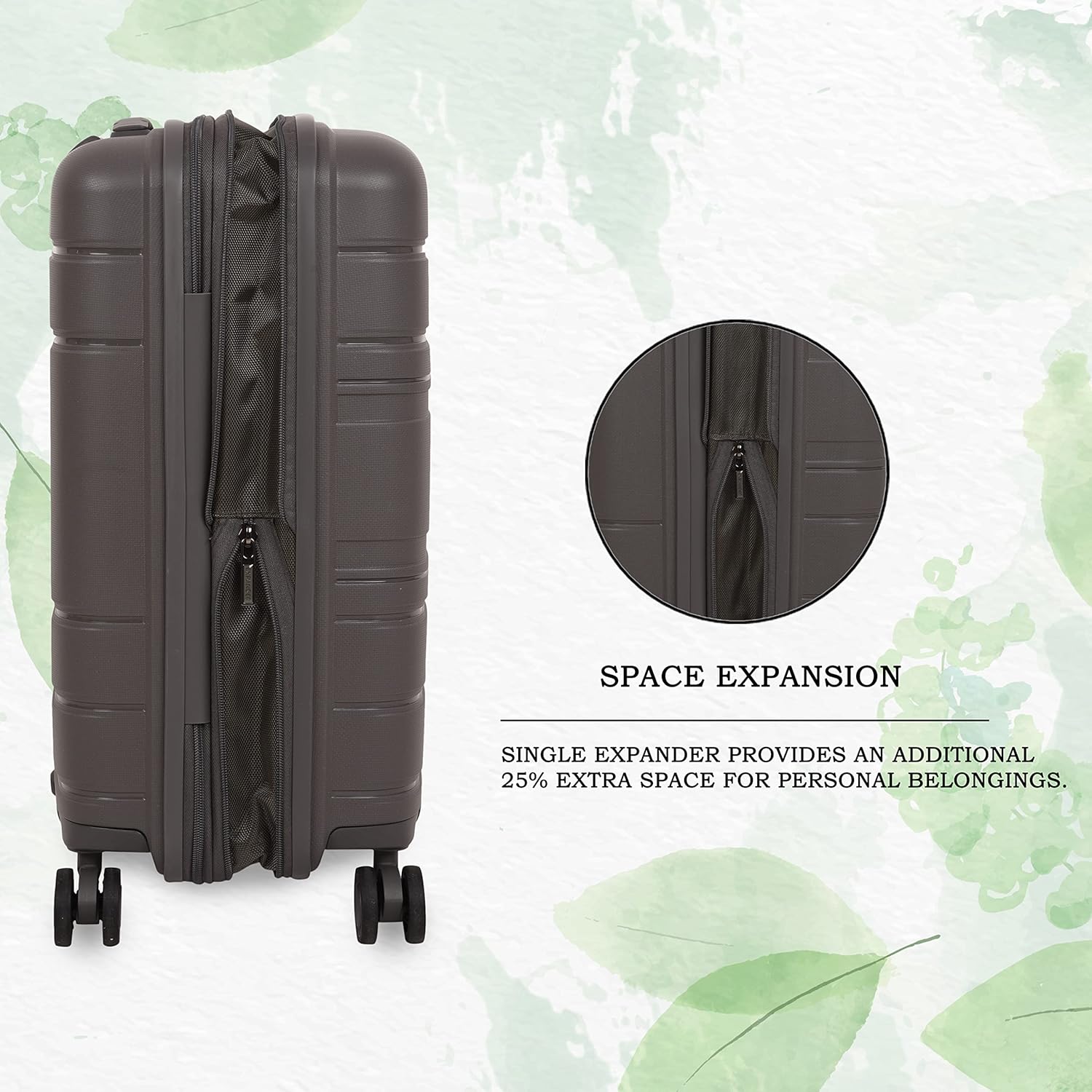 it luggage Eco Tough Metal Grey Cabin-20 inches Expandable Eco-Friendly Polypropylene Hardsided with TSA Lock 8 Wheel Trolley Bag
