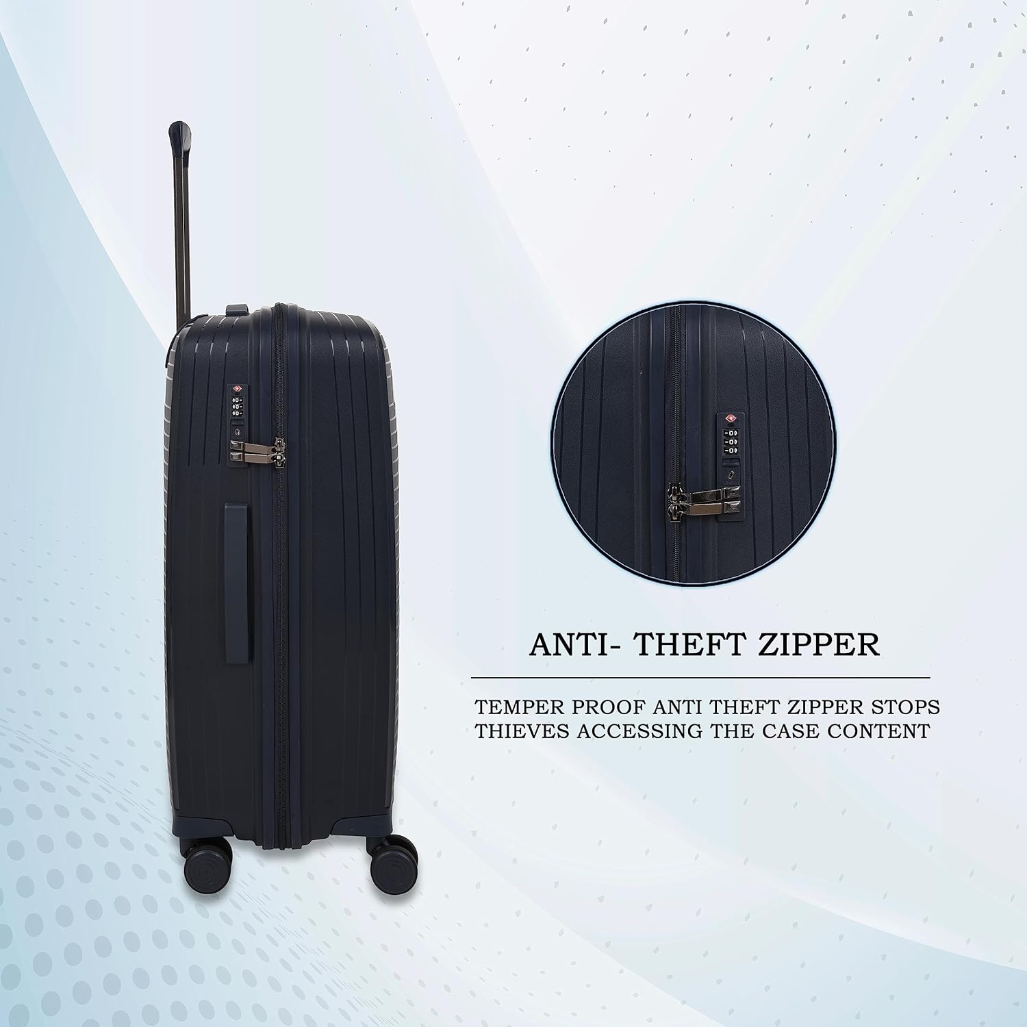 it luggage Spontaneous Blue Medium-24 inches Expandable Anti-Theft Zipper Polypropylene Hardsided with TSA Lock 8 Wheel Trolley Bag