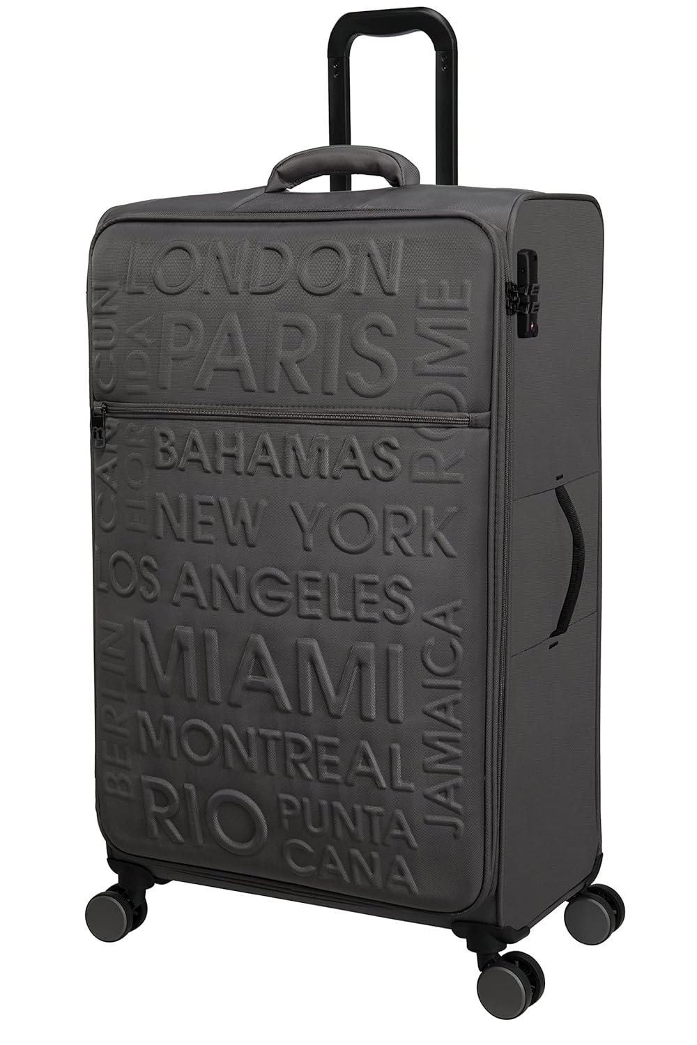 it luggage Citywide Charcoal Grey Large-81cm Softsided 8 Wheel Trolley Bag with TSA Lock