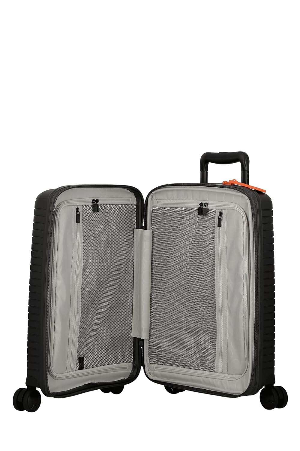 EVAE EV28 Metallic Dark Grey-Large-76cm Expandable Hardsided 8 Wheel Luggaage with TSA Lock, Shoe Pouch, Wet Pouch, Laundry Bag and Silicone Name tag