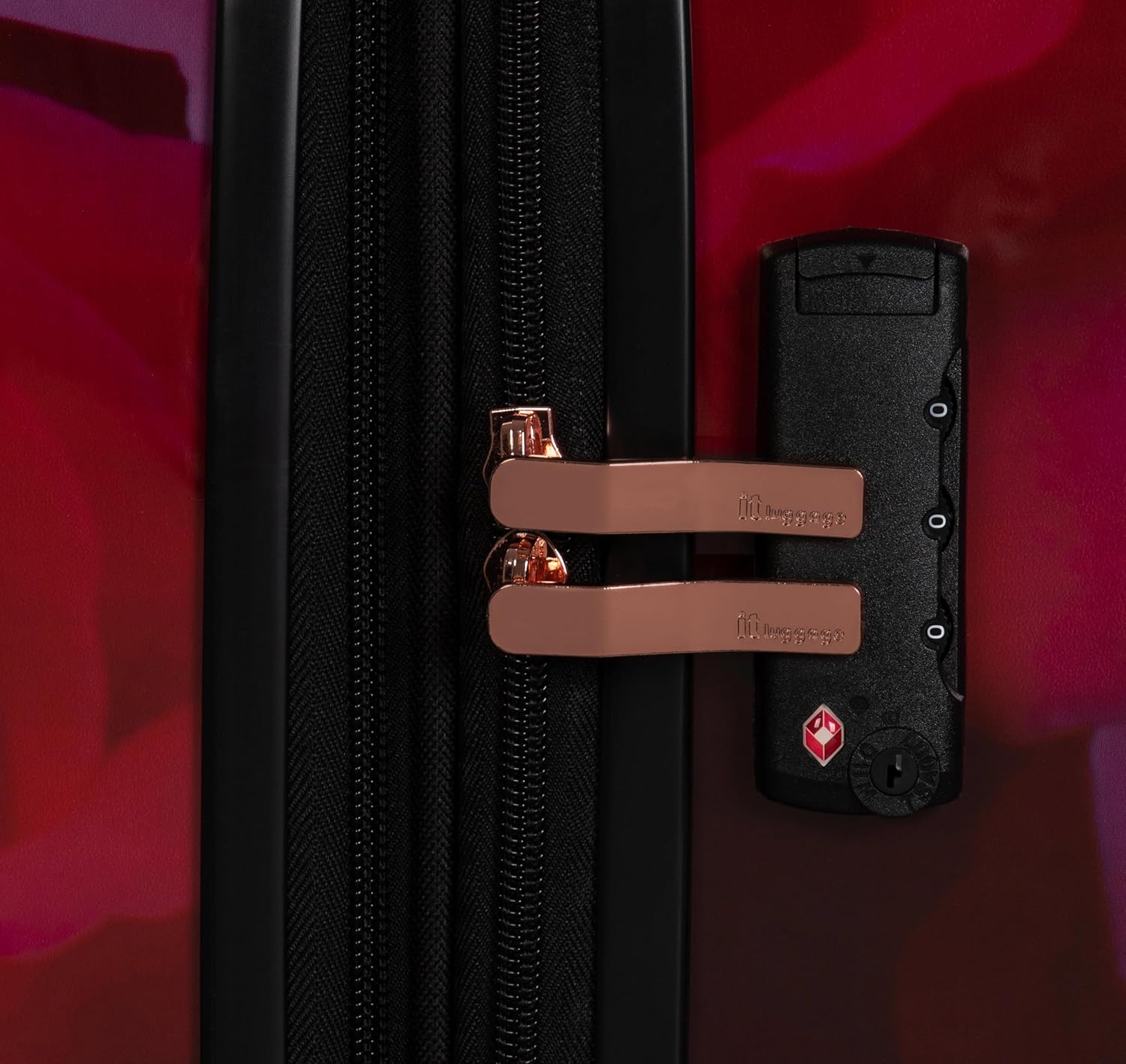 it luggage-Sheen- Maxy Rose Red-Combo-Medium & Cabin-24 & 20 inches-Cabin & Check-in Bag-Expandable-Fashion Luggage-Hardsided-PC-with TSA Lock 8 Wheel Trolley Bag