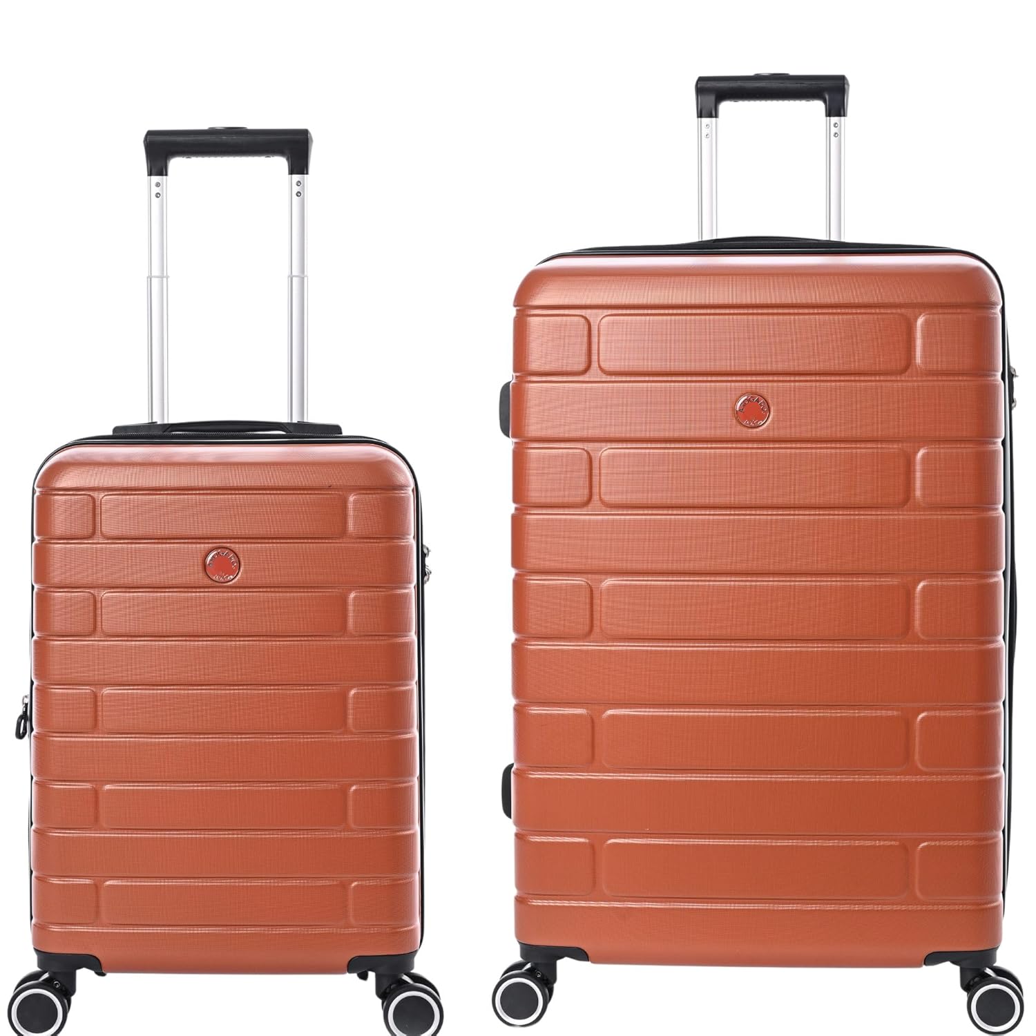 JUMP ESCO -Terracota-Set of 2-Large & Cabin-76, 55cm Expandable Hardsided 8 Wheel Luggage with TSA Lock