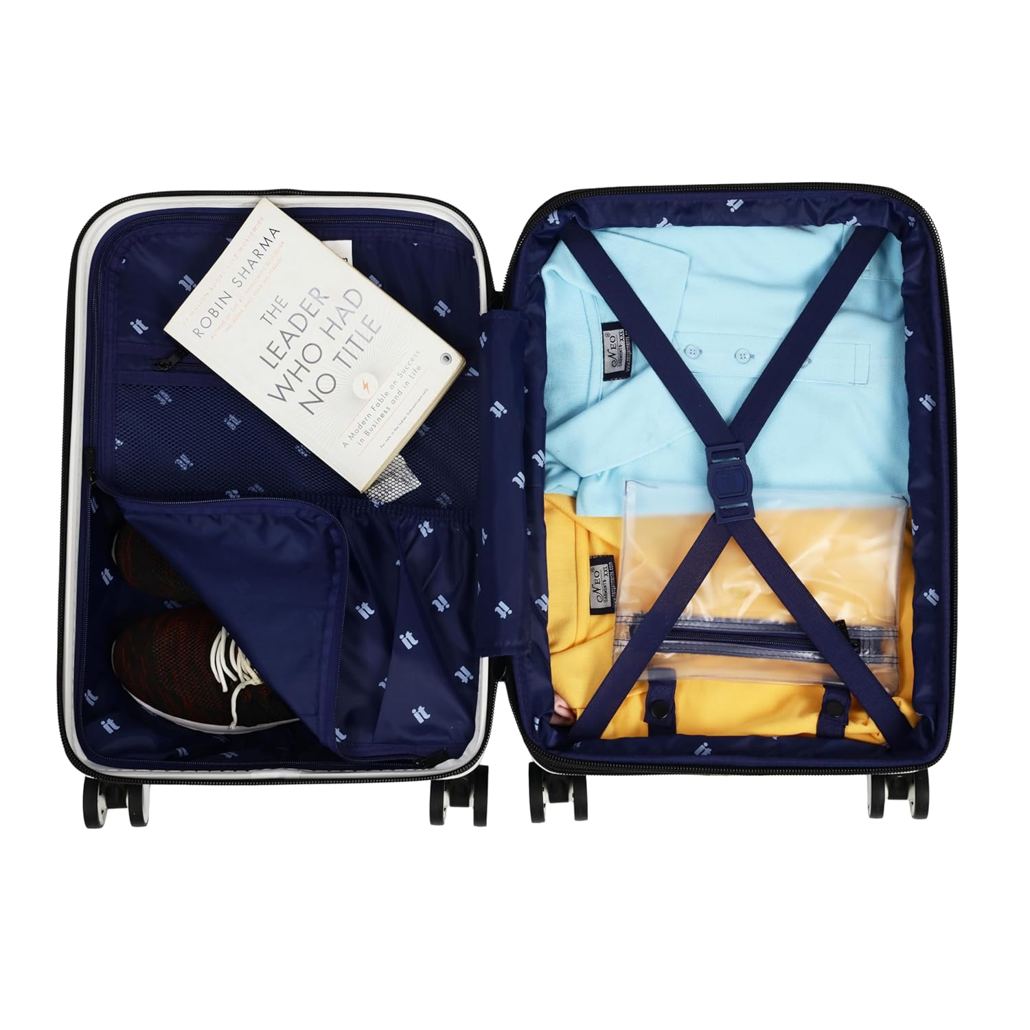 it luggage Convolved-Blue Sky-Cabin-20 inches Hardsided Suitcase Travel Bag Expandable-54 cm 8 Wheel Trolley Bag with Wet Pouch & TSA Lock