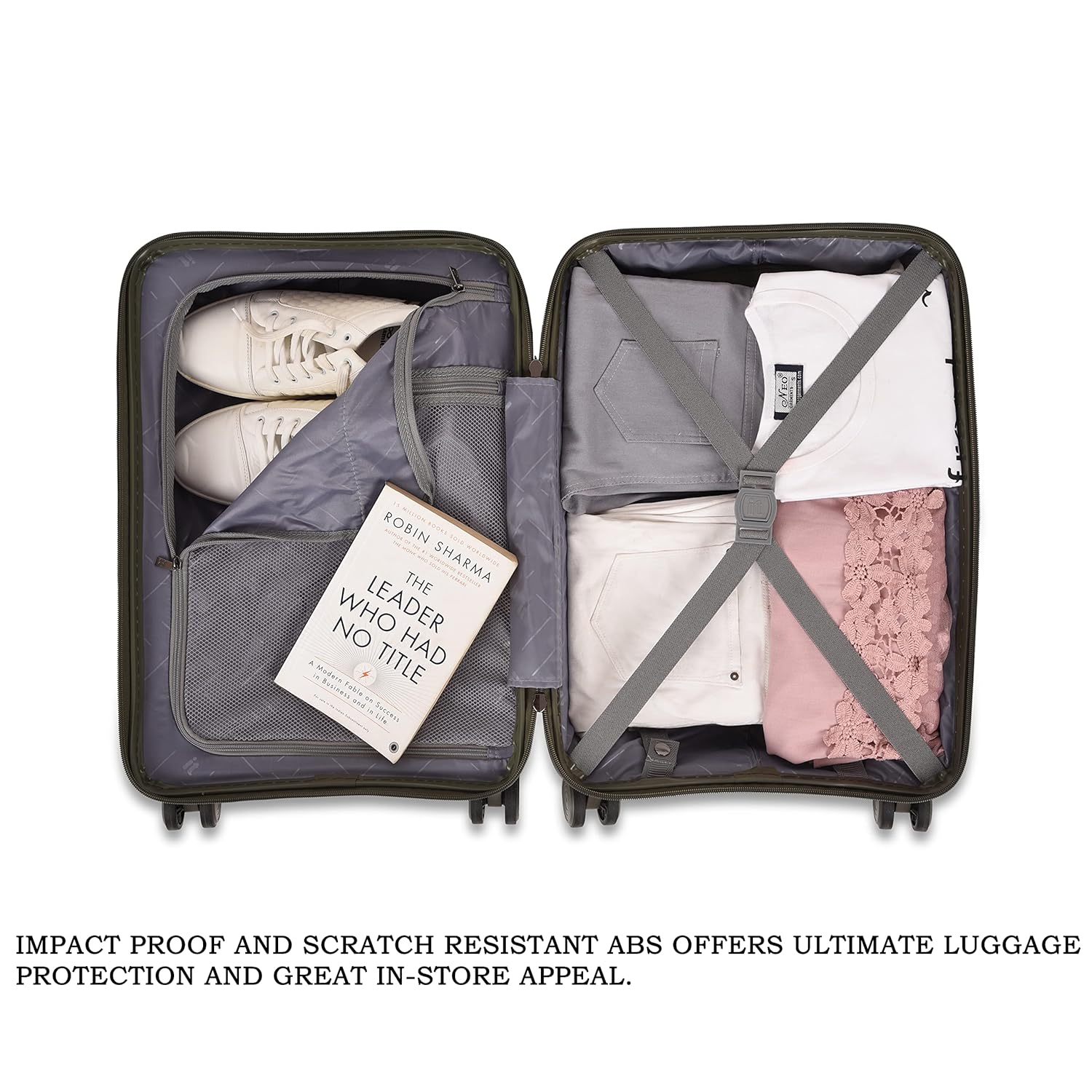it luggage Spontaneous Olive Cabin-20 inches Expandable Anti-Theft Zipper Polypropylene Hardsided with TSA Lock 8 Wheel Trolley Bag