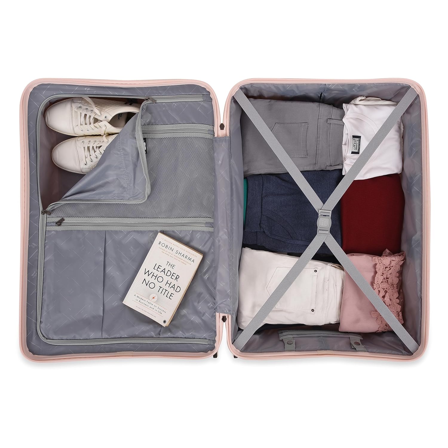 it luggage Spontaneous Soft Pink Set of 2-Large & Medium-28 & 24 inches Expandable Anti-Theft Zipper Polypropylene Hardsided with TSA Lock 8 Wheel Trolley Bag