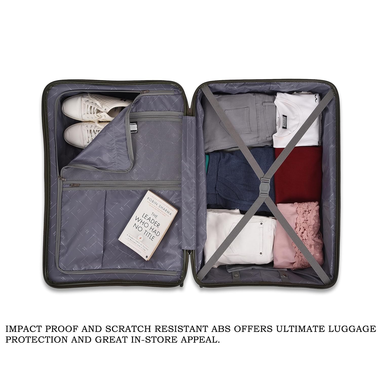 it luggage Spontaneous Olive Large-28 inches Expandable Anti-Theft Zipper Polypropylene Hardsided with TSA Lock 8 Wheel Trolley Bag