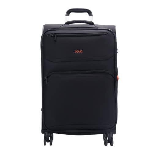 JUMP Moorea MX04 Black Medium-66cm Softsided Expandable Luggage with 8 Wheels and TSA Lock