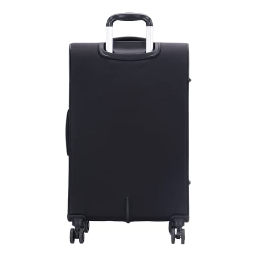 JUMP Moorea MX04 Black Medium-66cm Softsided Expandable Luggage with 8 Wheels and TSA Lock