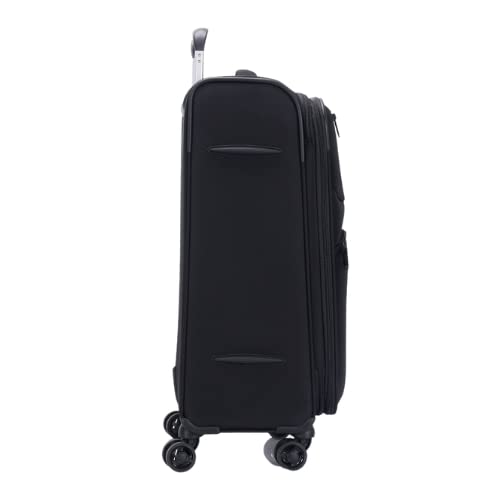 JUMP Moorea MX04 Black Medium-66cm Softsided Expandable Luggage with 8 Wheels and TSA Lock