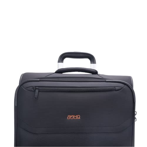 JUMP Moorea MX04 Black Medium-66cm Softsided Expandable Luggage with 8 Wheels and TSA Lock