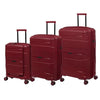 it luggage Momentous German Red Set of 3-20,24,28 inches Cabin with Padded Laptop Section, Medium & Large Expandable Polypropylene Hardsided with TSA Lock & Wet Pouch Inside 8 Wheel Trolley Bag