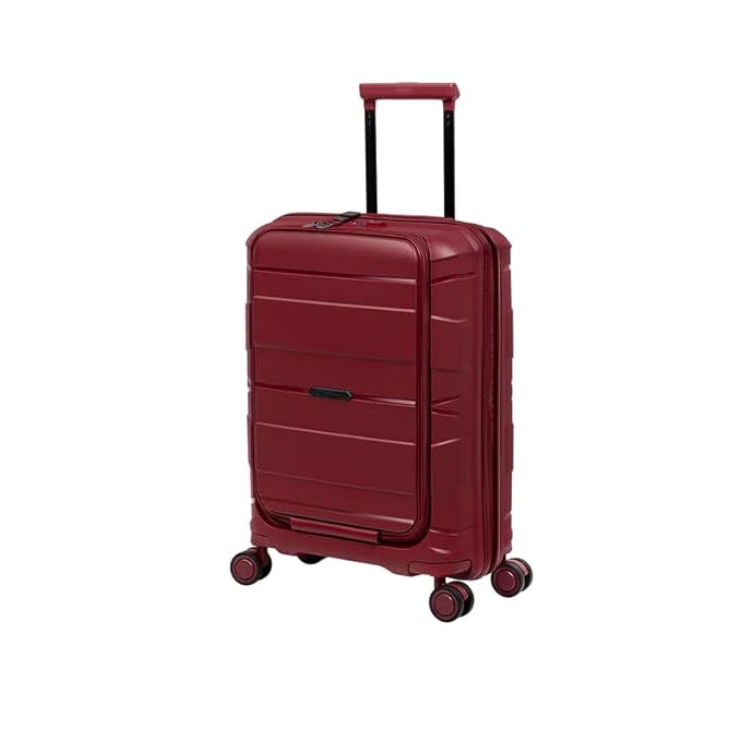 it luggage- Momentous Red PP Hardsided Fashion Luggage Cabin Trolley with Padded Laptop Section with TSA Lock & Wet Pouch Inside 8 Wheel Trolley Bag