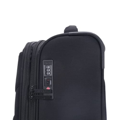 Moorea 2 MX02 Black Cabin-55cm Expandable Softsided 8 Wheel Trolley Bag with TSA Lock