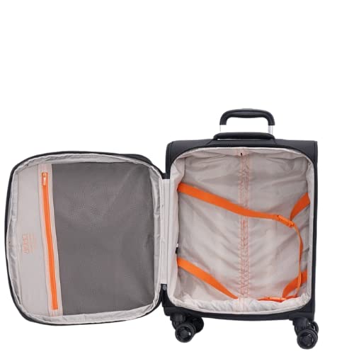 Moorea 2 MX02 Black Cabin-55cm Expandable Softsided 8 Wheel Trolley Bag with TSA Lock