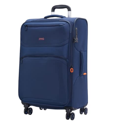 Moorea MX04 Navy Blue-Medium-66cm Softsided Expandable Luggage with 8 Wheels and TSA Lock