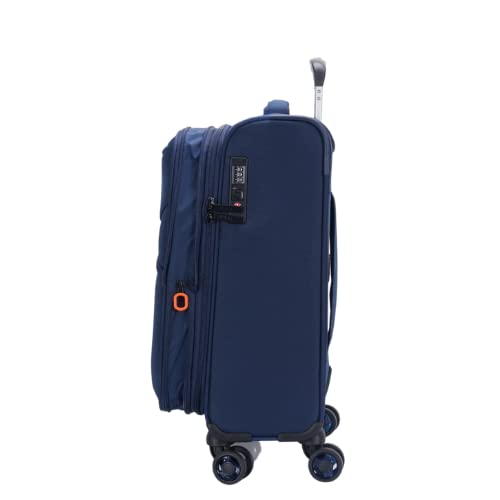 JUMP Moorea 2 MX02 Navy Blue Cabin-55cm Expandable Softsided 8 Wheel Trolley Bag with TSA Lock