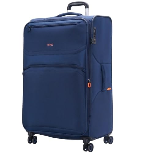 JUMP Moorea 2 MX05 Navy Blue-Large-76cm Expandable Softsided Luggage with 8 Wheels and TSA Lock