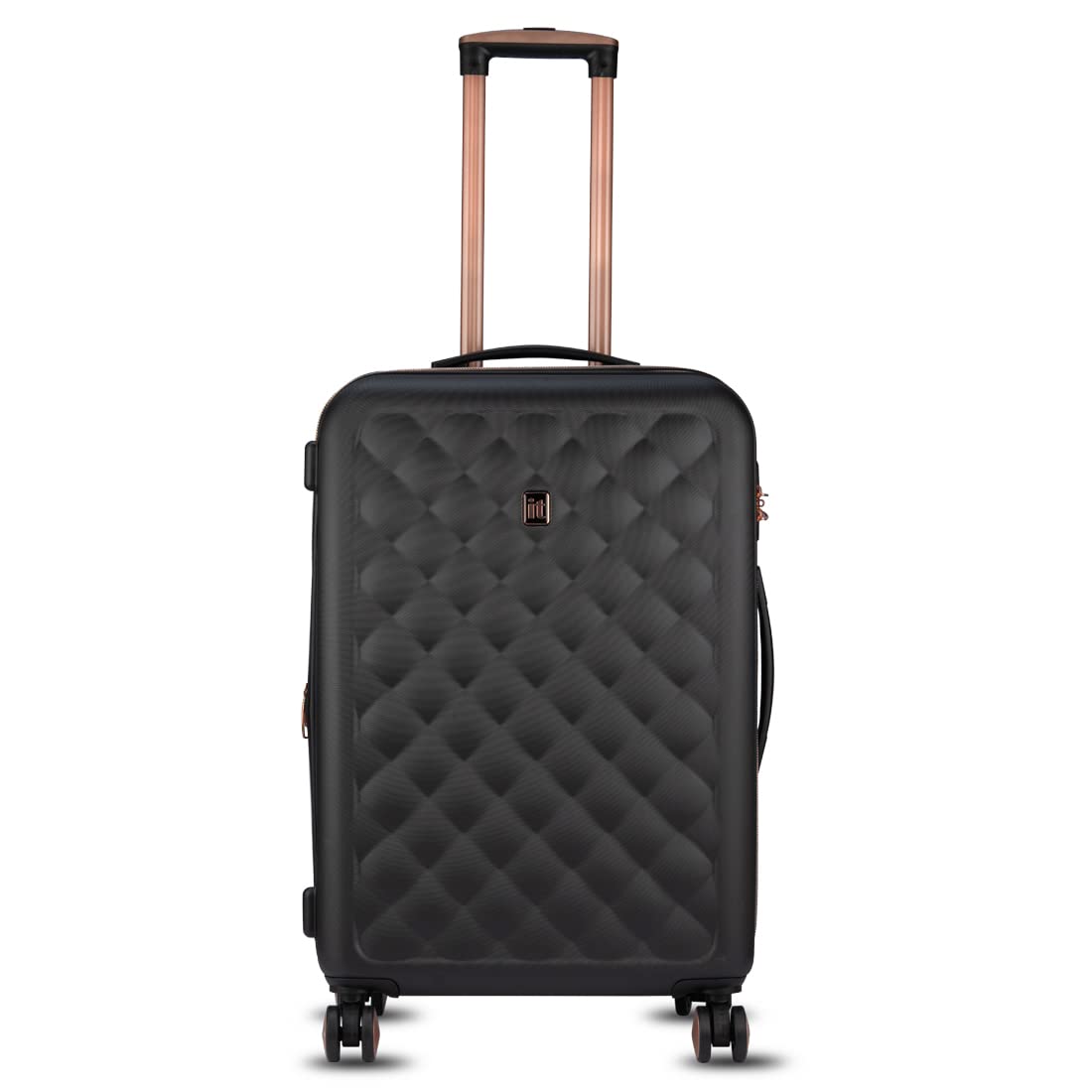 it luggage Fashionista Black Medium-24 inches Expandable Hardsided with TSA Lock & Wet Pouch Inside 8 Wheel Trolley Bag