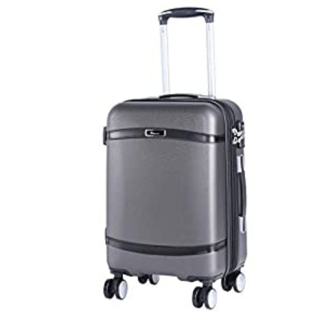 it luggage Quaint Advent Dark Grey with Black Trimmings Medium-24 inches-Expandable Hardsided Suitcase Travel Bag with Wet Pouch, TSA Lock and Shoe Pouch 8 Wheel Luggage Trolley-70cm
