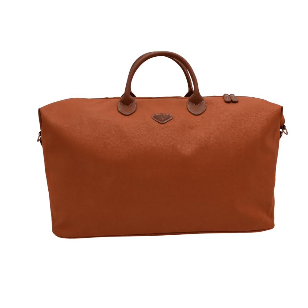 JUMP Uppsala Weekend Travel Duffle Bag-Terracota-Cabin-45 cms Polysuede Material with Leather Trimmings Light Weight Fashion Travel Bag for Men and Women