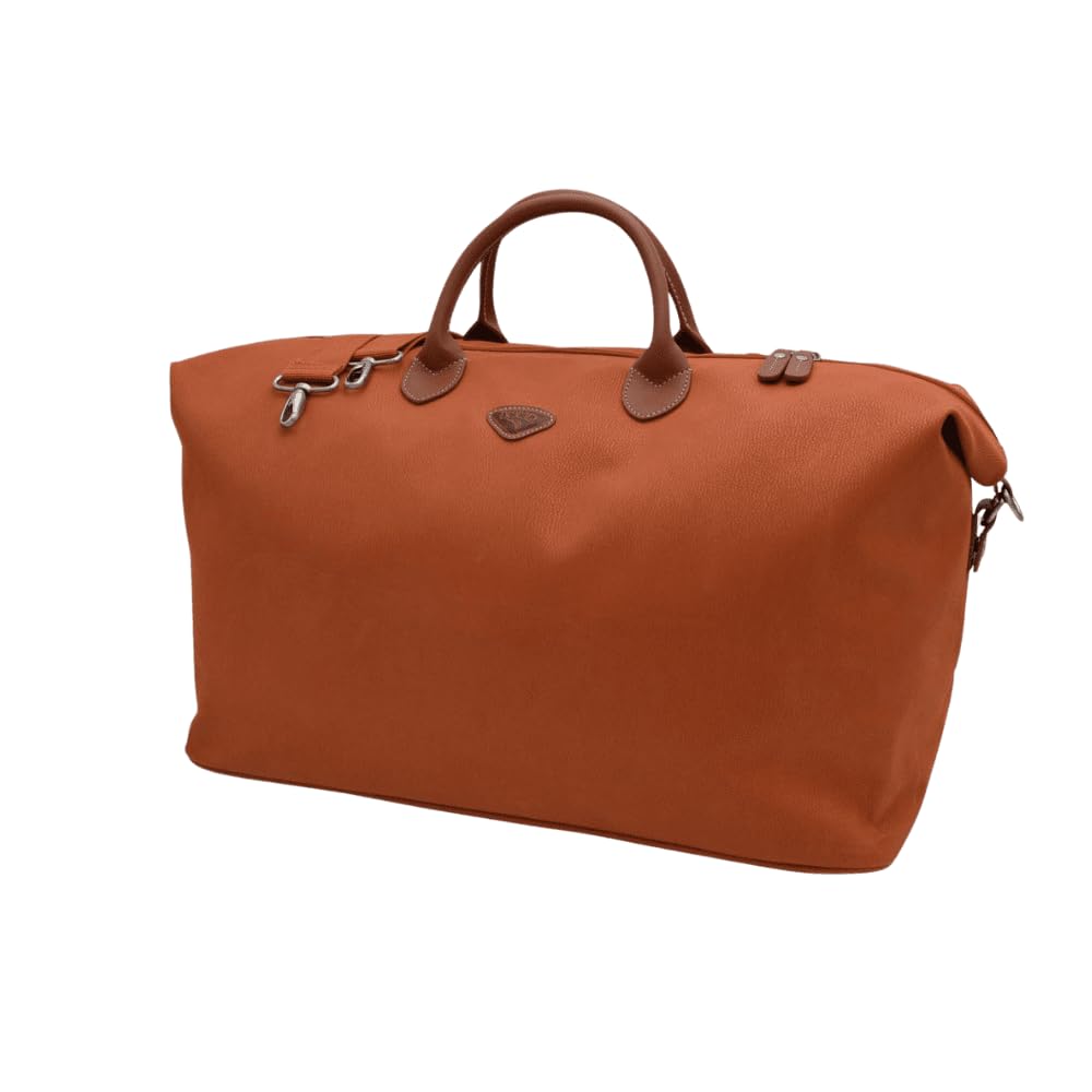 JUMP Uppsala Weekend Travel Duffle Bag-Terracota-Cabin-45 cms Polysuede Material with Leather Trimmings Light Weight Fashion Travel Bag for Men and Women