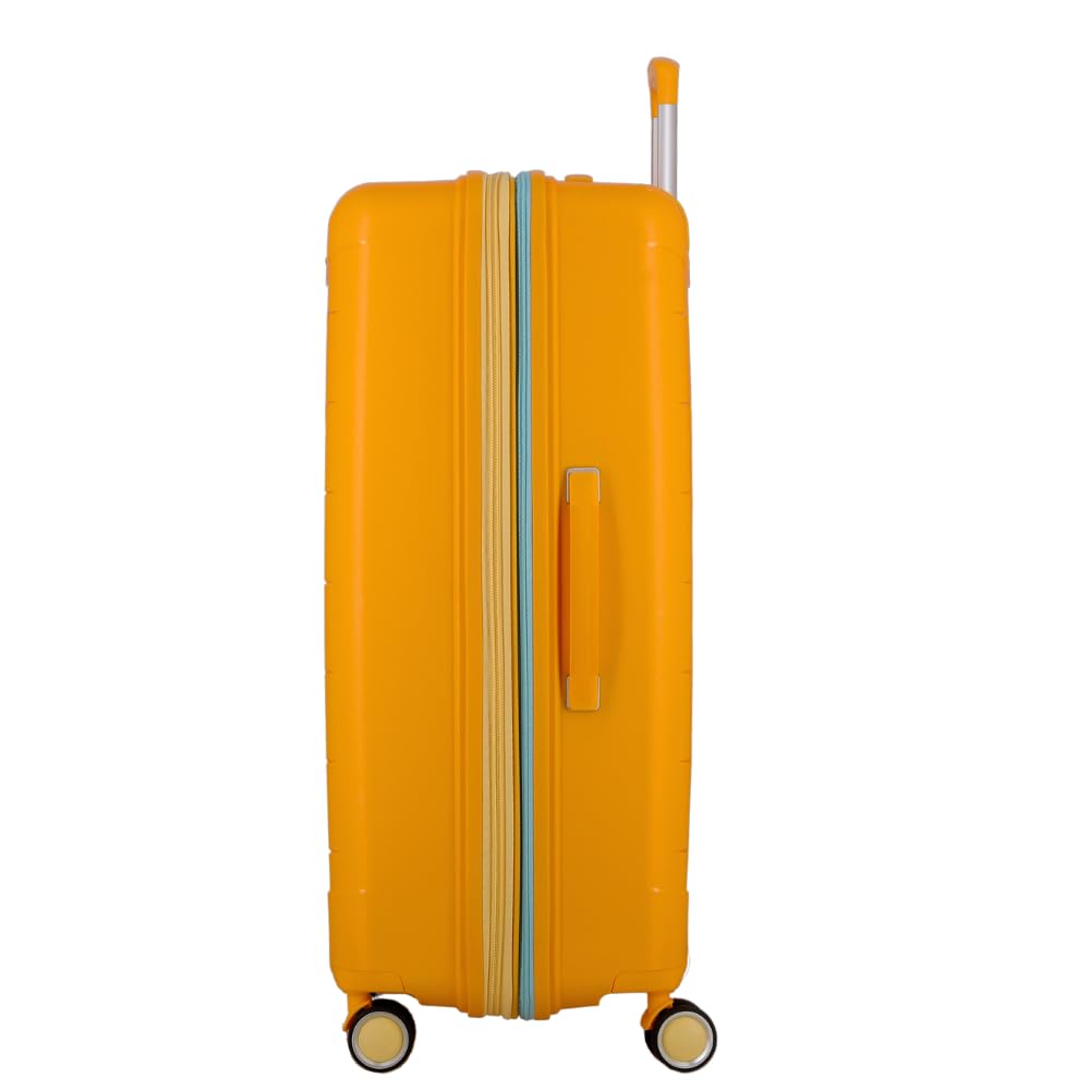 FURANO 2 Yellow-Set of 2- Large & Cabin-76,55 cm Expandable Hardsided 8 Wheel Luggage with TSA Lock