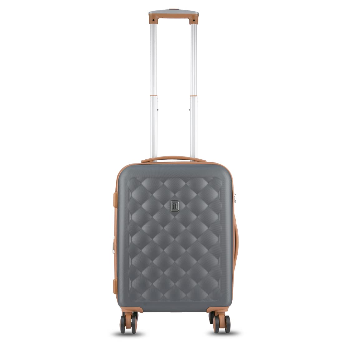 it luggage Fashionista Charcoal Grey Cabin-54 cm Hardsided ABS Suitcase Expandable with Wet Pouch Inside & TSA Lock 8 Wheel Trolley Bag