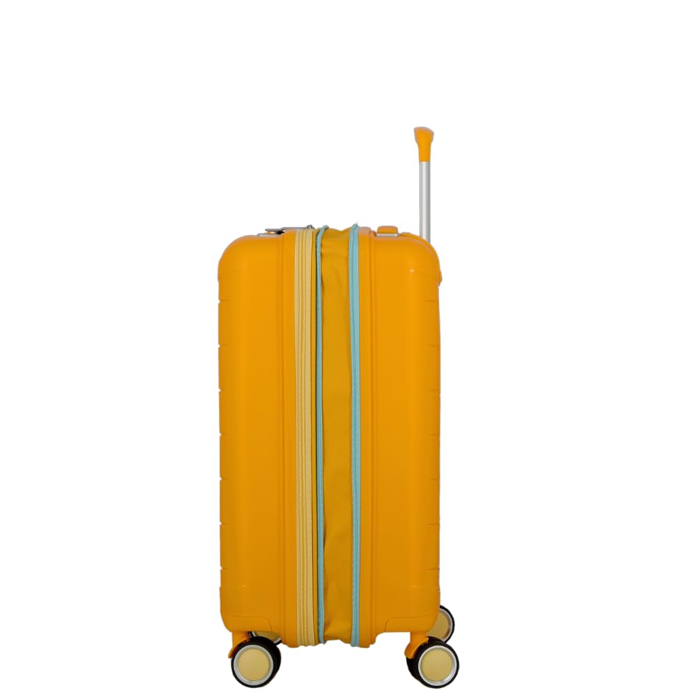 FURANO 2 Yellow-Set of 2- Large & Cabin-76,55 cm Expandable Hardsided 8 Wheel Luggage with TSA Lock