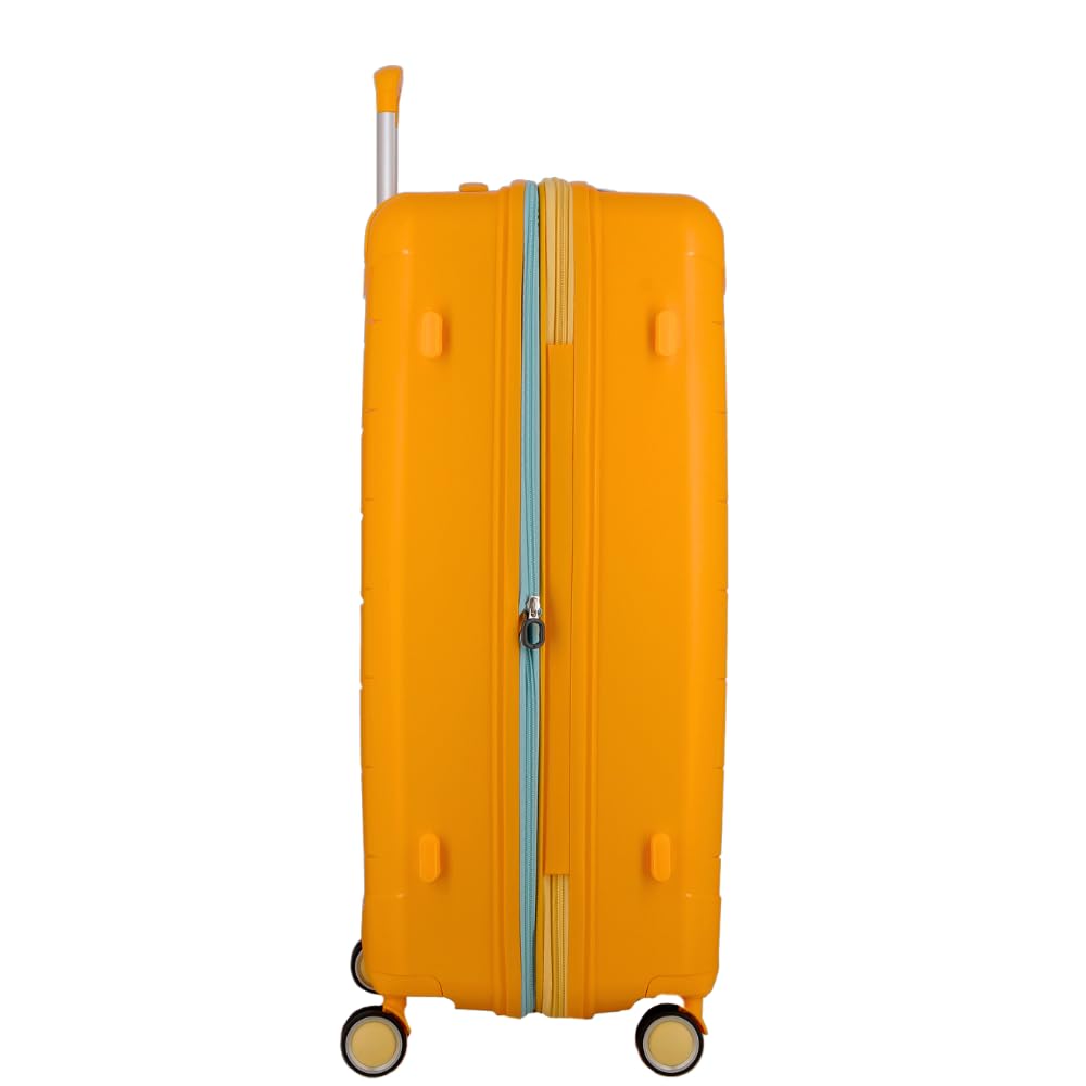 FURANO 2 Yellow-Set of 3-Large, Medium, Cabin-76,66,55 cm Expandable Hardsided 8 Wheel Luggage with TSA Lock