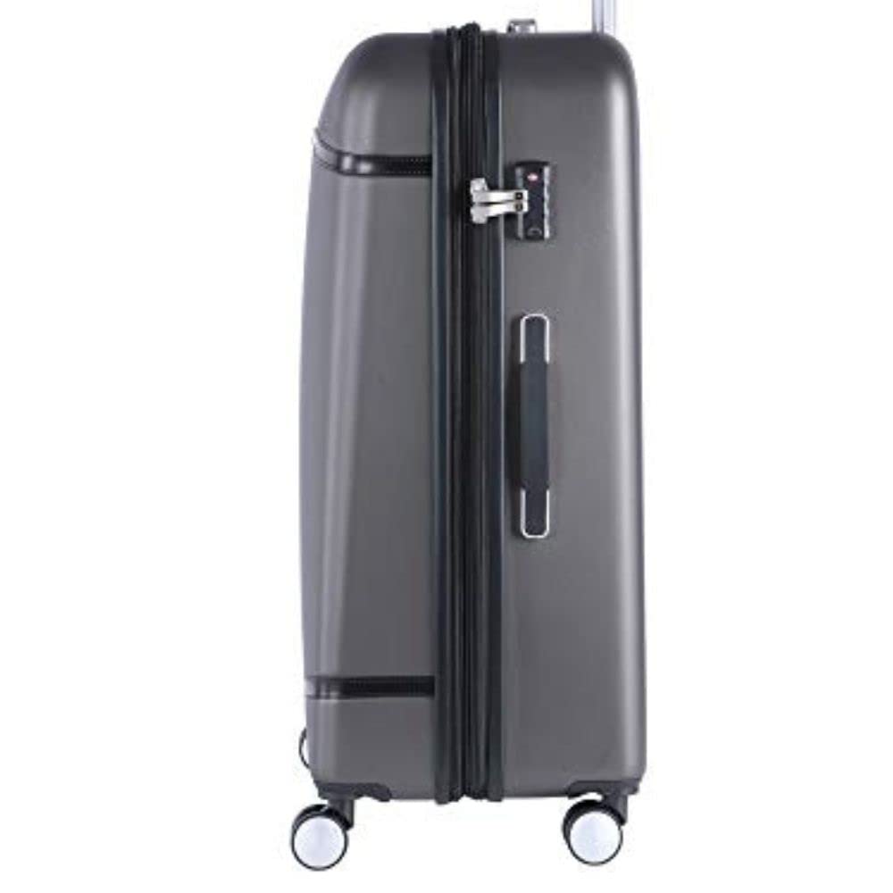 it luggage Quaint Advent Dark Grey with Black Trimmings Cabin-20 inches-Hardsided Suitcase Travel Bag with Wet Pouch, TSA Lock and Shoe Pouch Expandable 8 Wheel Luggage Trolley-55cm