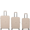 it luggage EcoTough Beige Set of 3-Large, Medium & Cabin-20,24,28 inches Expandable Eco-Friendly Polypropylene Hardsided with TSA Lock & Wet Pouch Inside 8 Wheel Trolley Bag