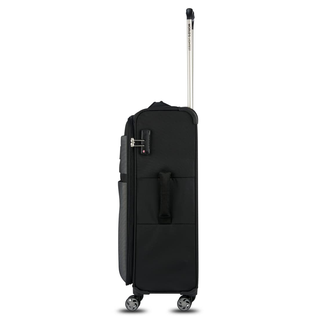 it luggage| Debonair| Polyester Softsided Fashion Luggage Suitcase| Combo- Medium & Cabin |Lightweight Travel Bag|8 Wheel Trolley|22-2058-08|Set of 2-Black- 70.5cm & 54.6cm
