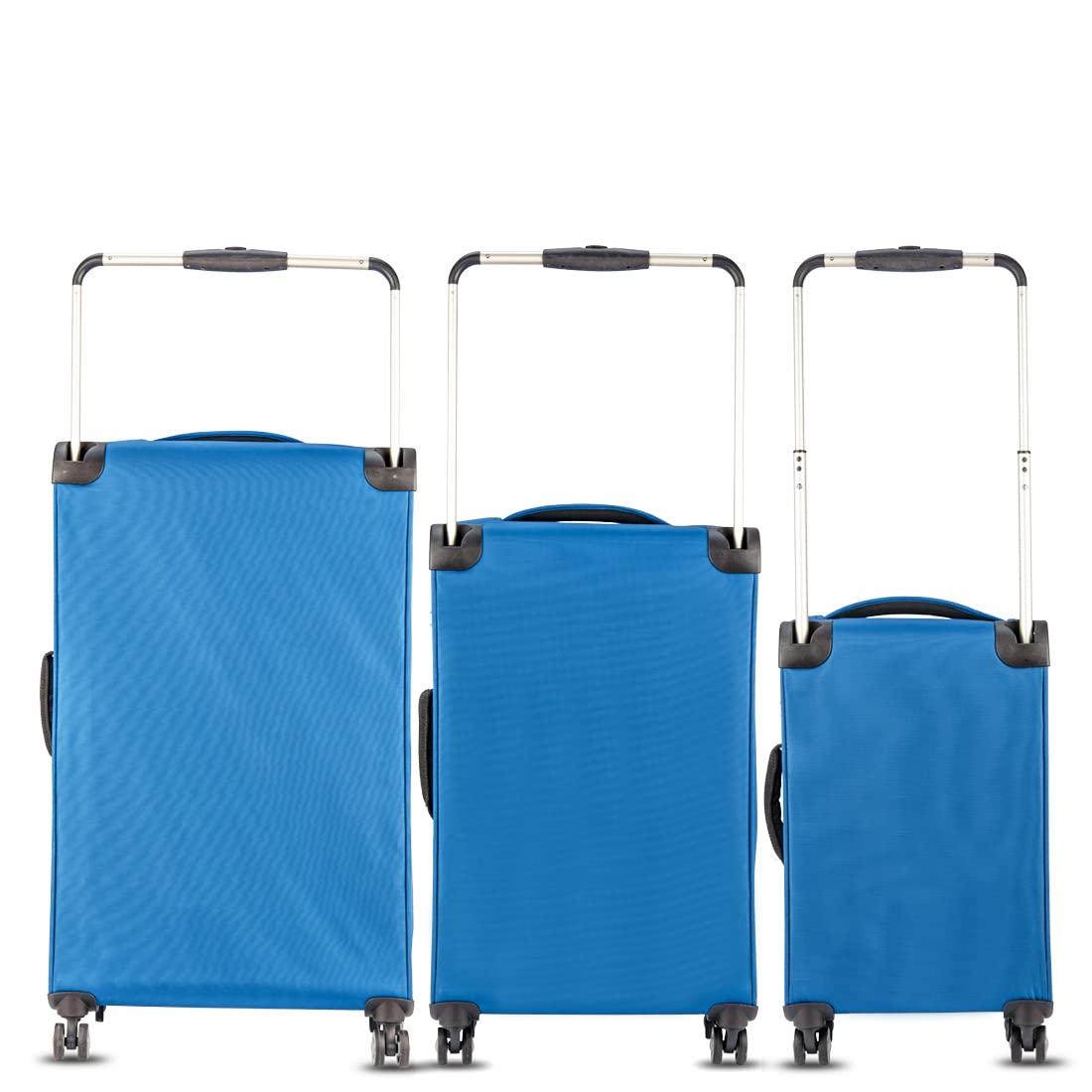 it luggage World's Lightest Luggage-Debonair-Two Tone Blue -Set of 3- Large & Medium-80cm, 70cm & 54cm Softsided Suitcase Check-in Luggage 8 Wheel Trolley Bag with TSA Lock & Wet Pouch Inside